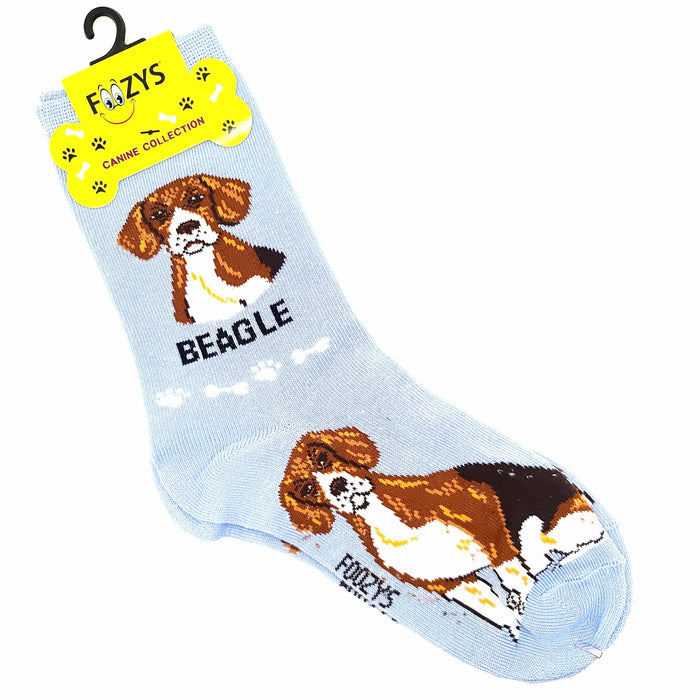 Beagle Socks Foozys Unisex Crew Socks Blue 