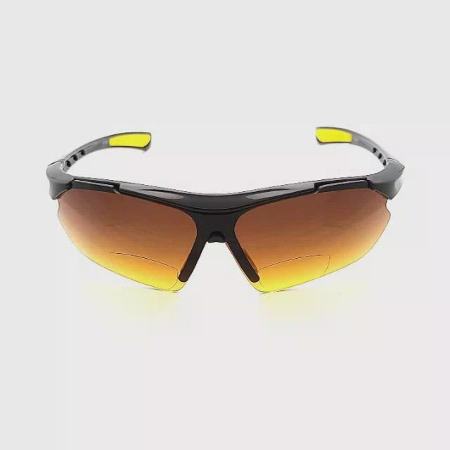 Space Cadet Anti-Glare Amber Sport Bifocal Reading Sunglasses yellow