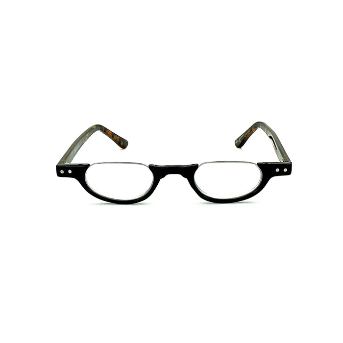 Belly Up High Power Semi-Rimless Readers with Tortoise Spring Temple Reading Glasses up to +6.00 High Power Reader 