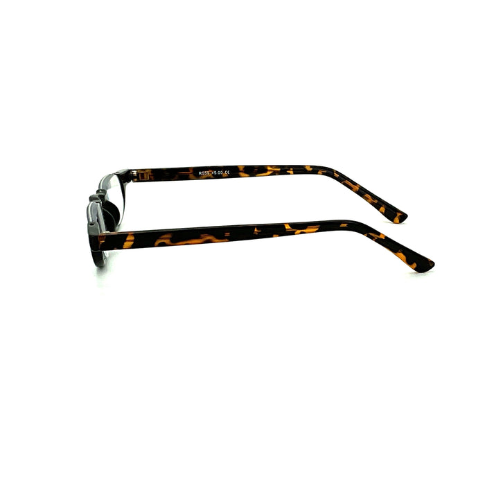 Belly Up High Power Semi-Rimless Readers with Tortoise Spring Temple Reading Glasses up to +6.00 High Power Reader 
