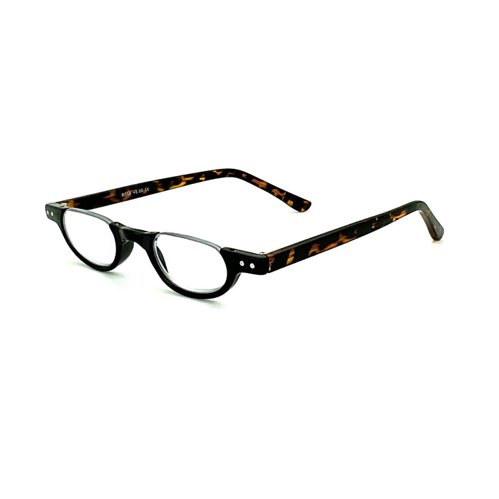 Belly Up High Power Semi-Rimless Readers with Tortoise Spring Temple Reading Glasses up to +6.00 High Power Reader 