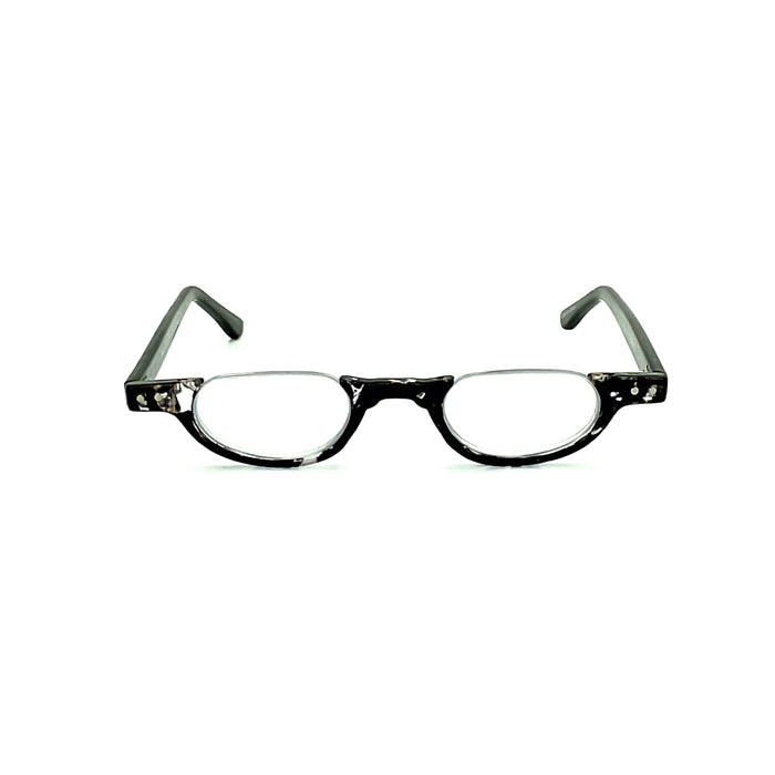 Belly Up High Power Semi-Rimless Readers with Tortoise Spring Temple Reading Glasses up to +6.00 High Power Reader 