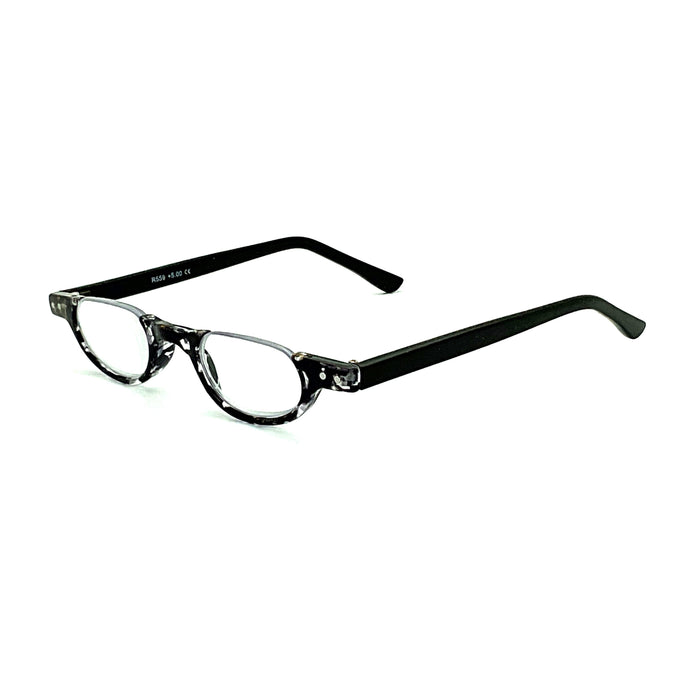 Belly Up High Power Semi-Rimless Readers with Tortoise Spring Temple Reading Glasses up to +6.00 High Power Reader 