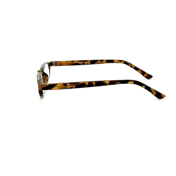 Belly Up High Power Semi-Rimless Readers with Tortoise Spring Temple Reading Glasses up to +6.00 High Power Reader 
