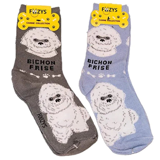 Bichon Frise Socks Foozys Unisex Crew Socks 