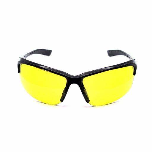 goggles for night driving Peg Black Half Rim Sport Wrap Night Driving Glasses — Troy's Readers