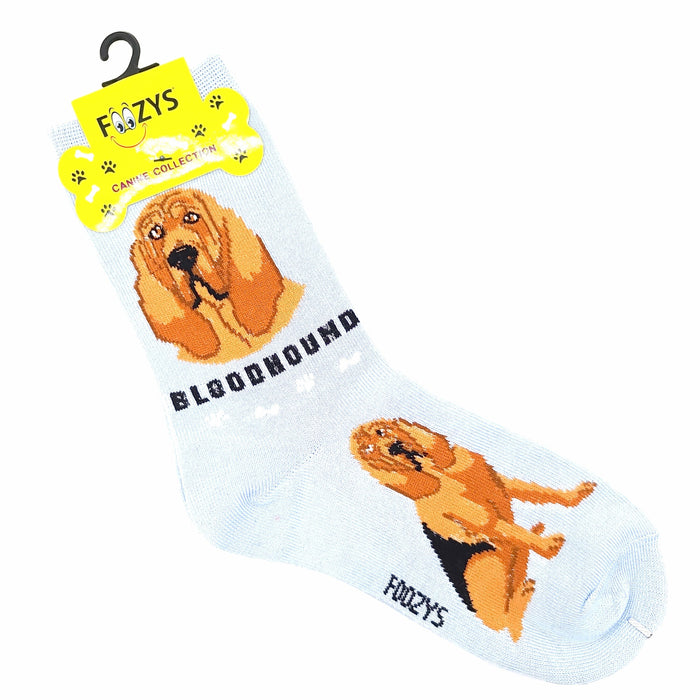 Bloodhound Socks Foozys Unisex Crew Socks Blue 