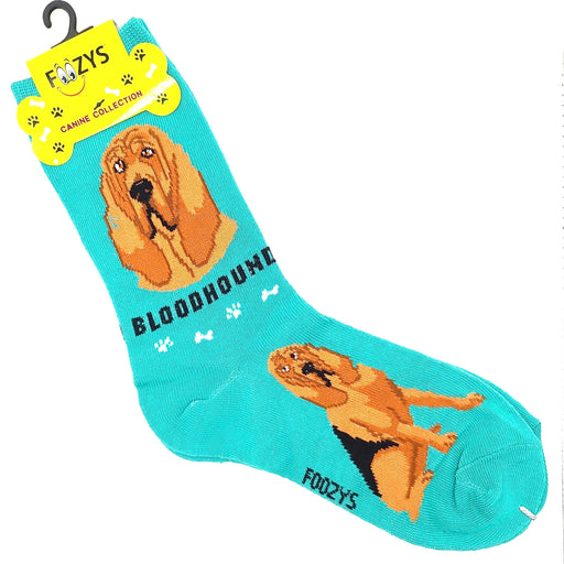 Bloodhound Socks Foozys Unisex Crew Socks Teal 
