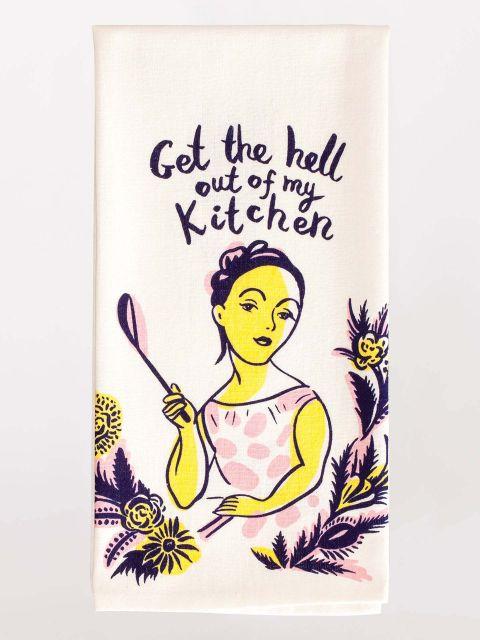 BlueQ Dish Towel Get The Hell Out Of My Kitchen Dish Towel 