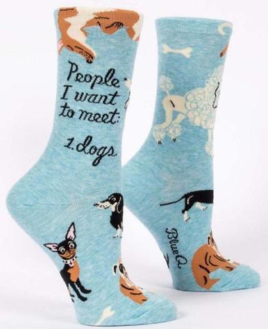 BlueQ Women Crew People To Meet: Dogs Socks 