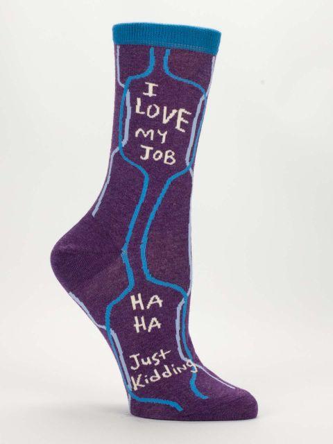 BlueQ Women Crew Socks I Love My Job Socks 