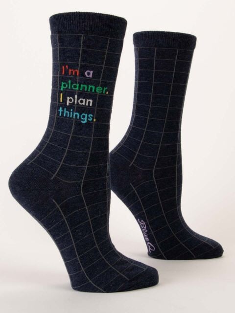 BlueQ Women Crew Socks I'm A Planner Socks 