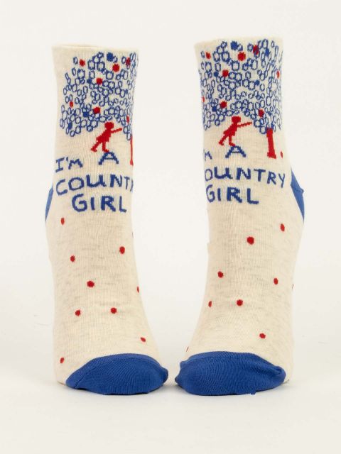 BlueQ Women I'm A Country Girl Socks 