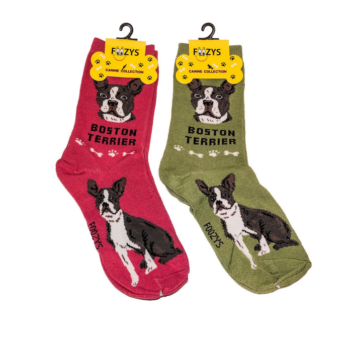 Boston Terrier Socks Foozys Unisex Crew Socks 