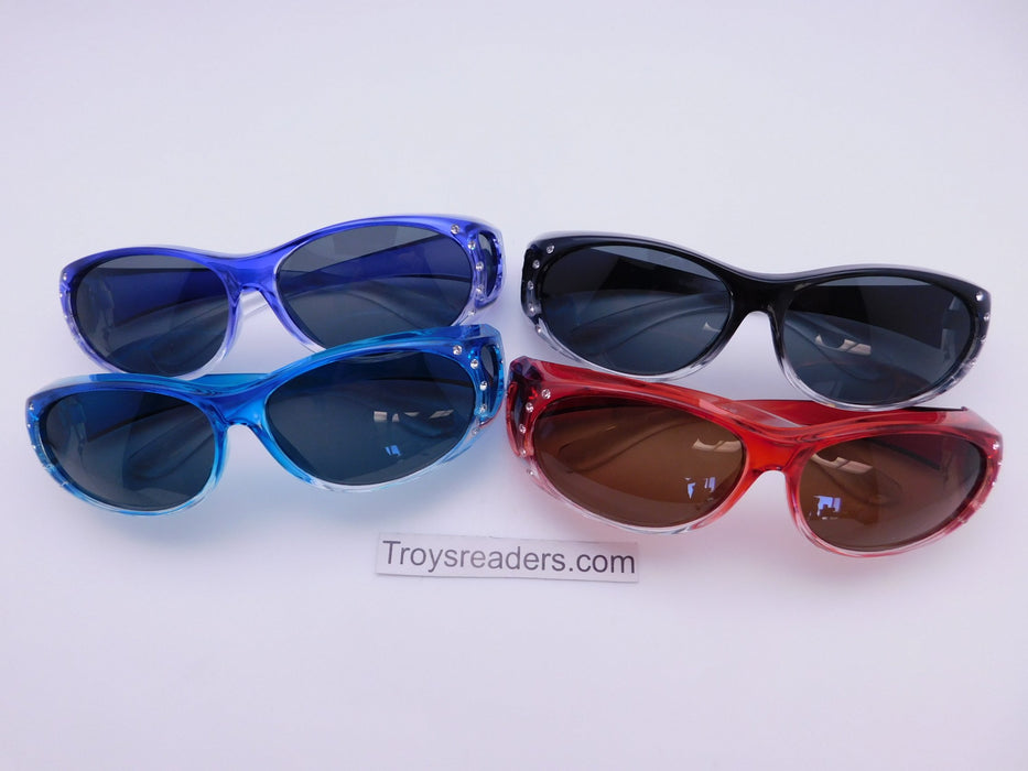 Polarized Bright Transparent Glitzy Polarized Fit Overs in Four Colors Fit Over Sunglasses 