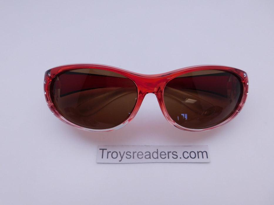 Polarized Bright Transparent Glitzy Polarized Fit Overs in Four Colors Fit Over Sunglasses Red Amber 