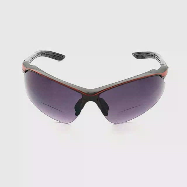 Stellar Sporty Half-rim Bifocal Reading Sunglasses red brow