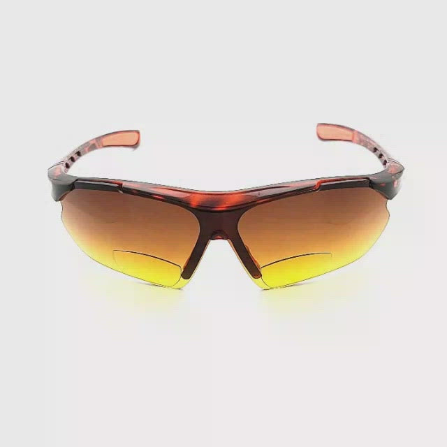 Space Cadet Anti-Glare Amber Sport Bifocal Reading Sunglasses tortoise frame