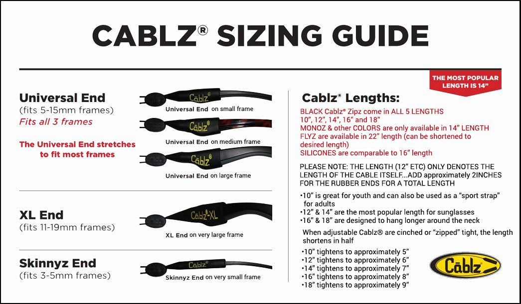 Cablz Original Eyewear Retainer Cords 