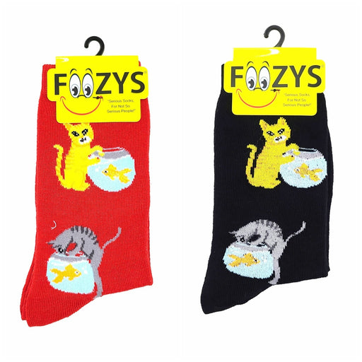 Cat Fishing Socks Foozys Unisex Crew Socks 