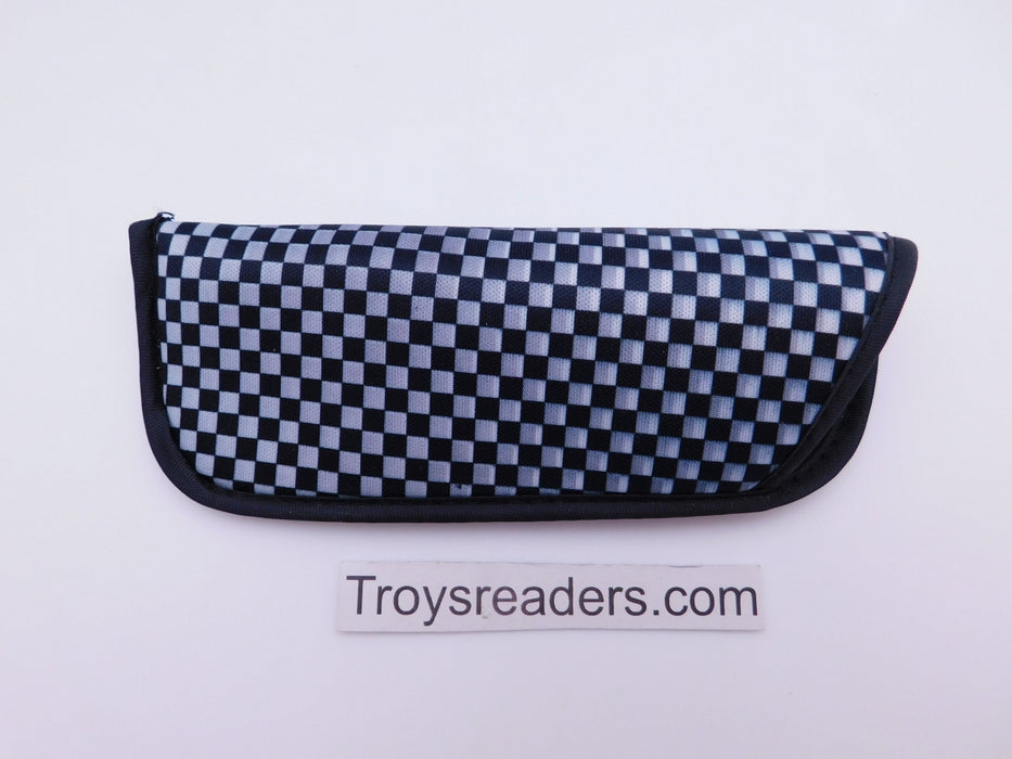 Checkerboard Glasses Sleeve/Pouch in Five Designs Cases Black and White Medium 
