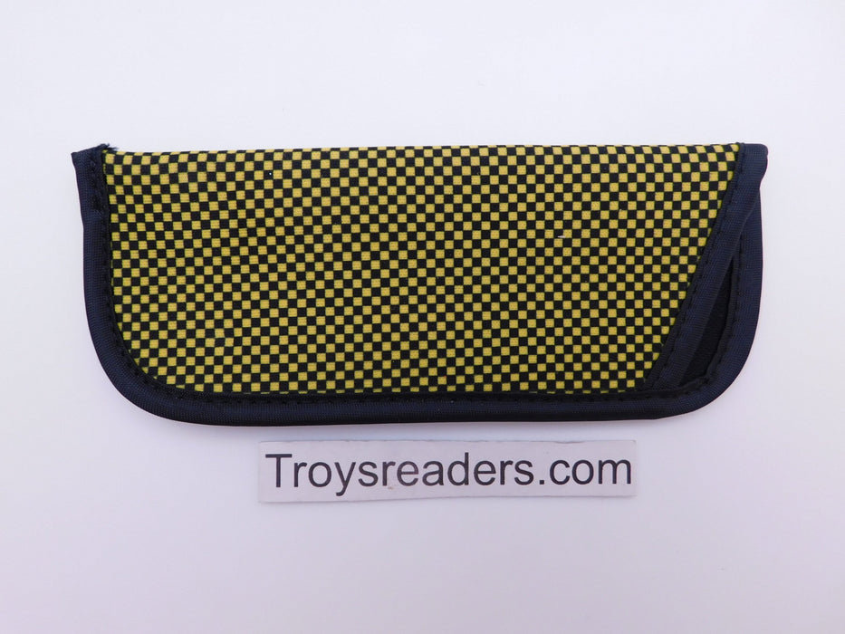 Checkerboard Glasses Sleeve/Pouch in Five Designs Cases Yellow and Black Small 