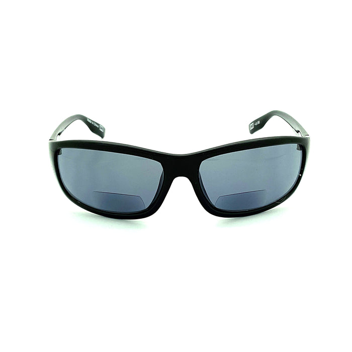 Cinzia Incognito Sport Wrap Bifocal Reading Sunglasses with Case Black