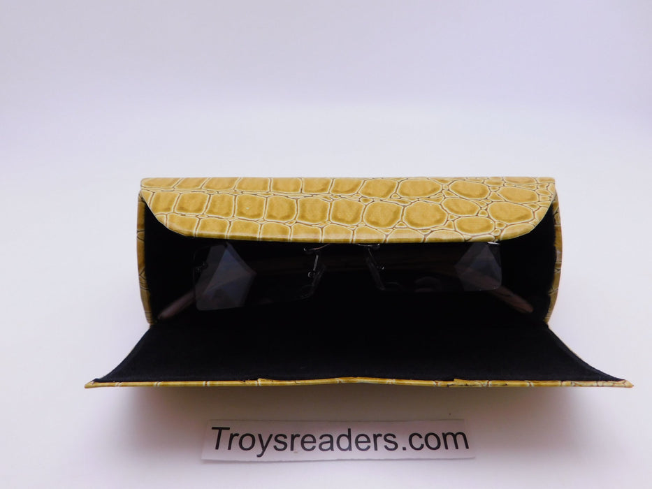 Cinzia Snakeskin Folding Reading Glasses Case in Two Colors Cases Yellow 