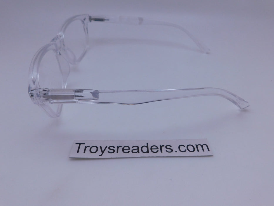 Clear Bifocal Reading Glasses With Spring Hinge in Three Colors Clear Bi-focal 