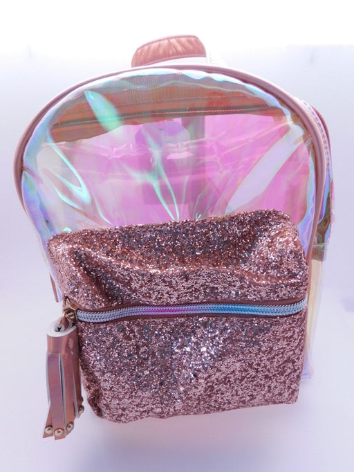 Clear With Glitter Pocket Mini Backpack Backpack 