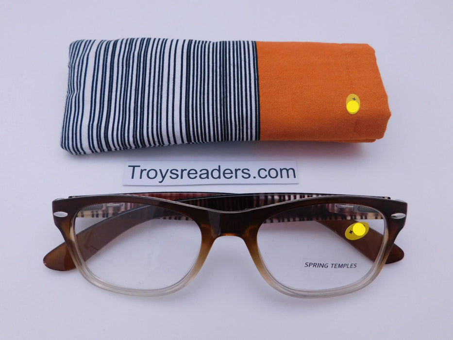 Color Line Readers With Case in Four Colors Reader with Display Orange +1.50 