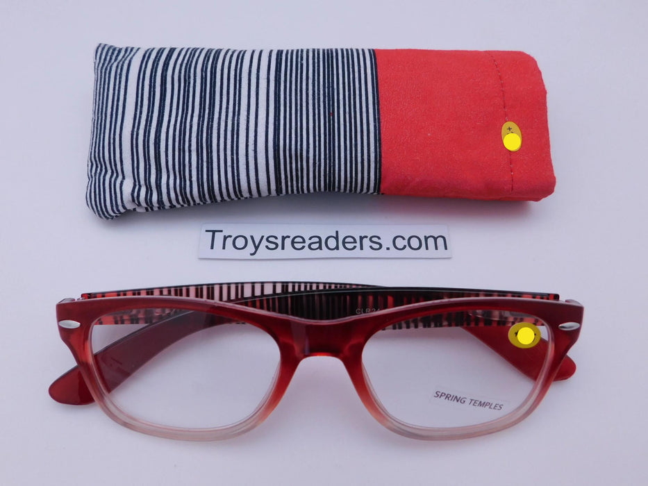 Color Line Readers With Case in Four Colors Reader with Display Red +1.25 