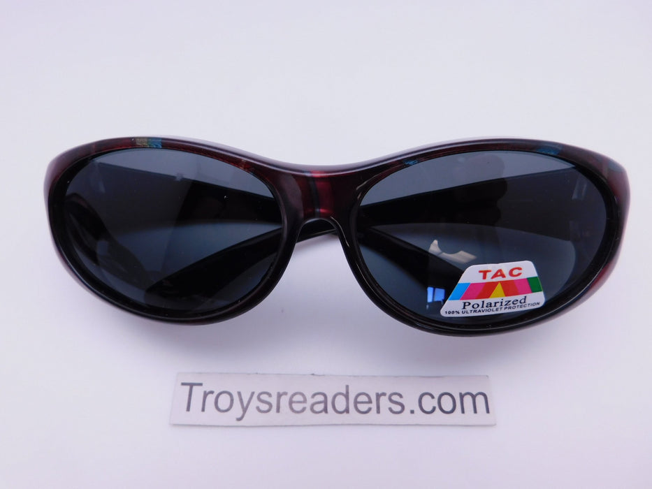 Colorful Fits-Over Sunglasses With Backspray in Four Designs Fit Over Sunglasses Red Swirl 