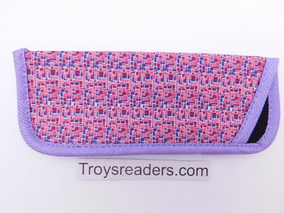 Colorful Light and Fun Prints Glasses Sleeve/Pouch in Nine Designs Cases Pink Mosaic 