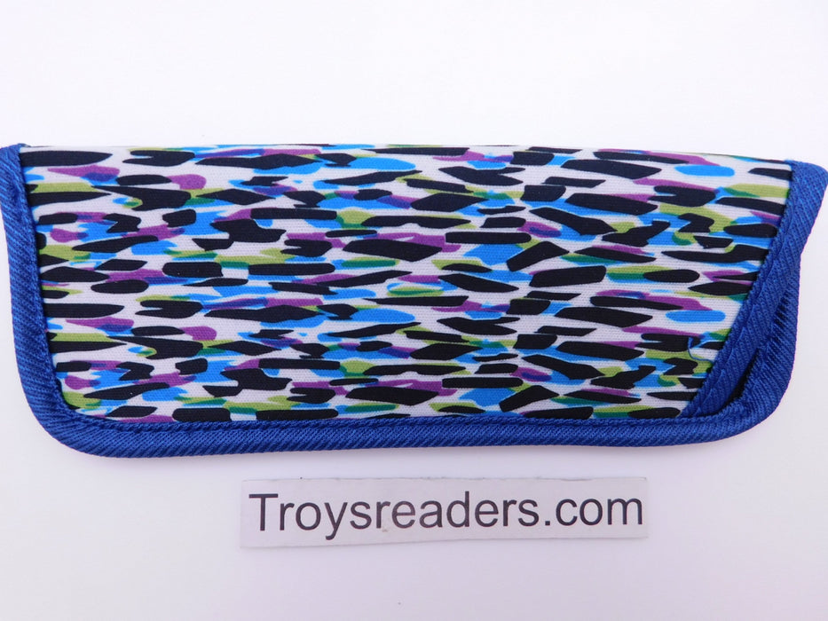 Colorful Light and Fun Prints Glasses Sleeve/Pouch in Nine Designs Cases Blue Splatter 