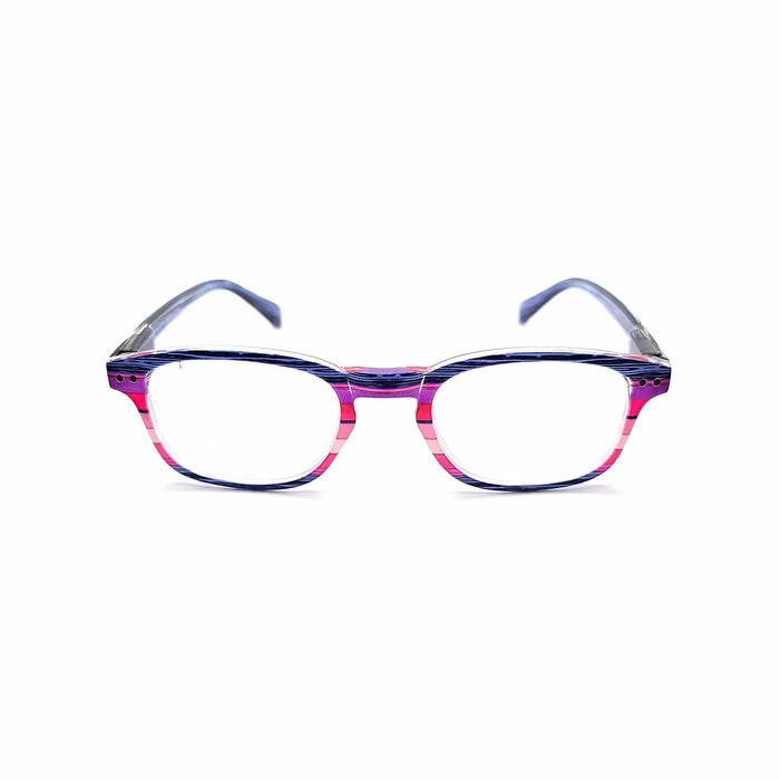 Colorful Retro Wood High Power Reading Glasses Eyeglasses +4.00 Blue 
