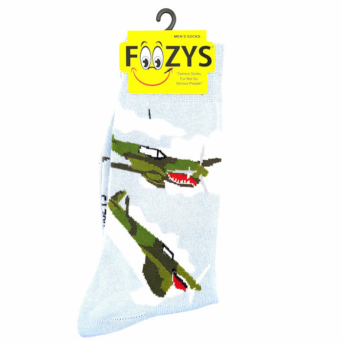 Curtis P-40 Warhawk Socks Foozys Unisex Crew Socks Blue 