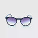 Hipster Wood Look Round Keyhole Reading Sunglasses with Fully Magnified Lenses blue frames single power lens