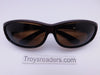 Polarized Double Temple Rhinestone Fits-Over Sunglasses in Six Colors Fit Over Sunglasses Brown Amber 
