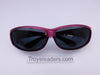 Polarized Double Temple Rhinestone Fits-Over Sunglasses in Six Colors Fit Over Sunglasses Pink Smoke 