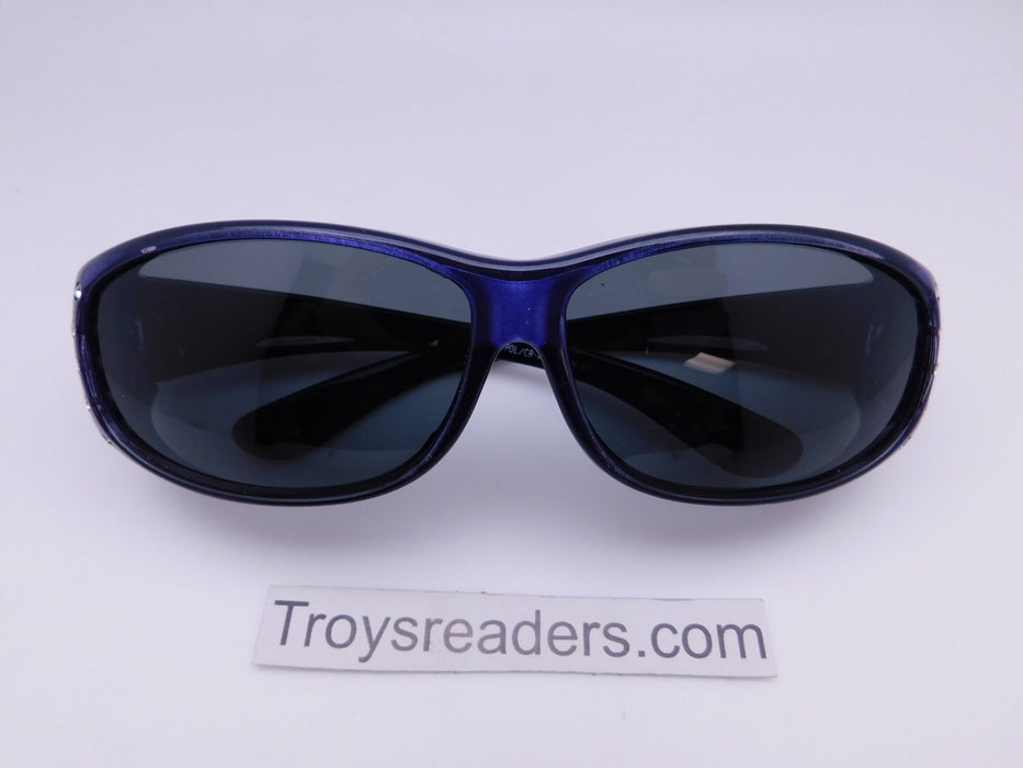 Polarized Double Temple Rhinestone Fits-Over Sunglasses in Six Colors Fit Over Sunglasses Purple Smoke 