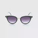 Flip Your Lid Metal Cat Eye Reading Sunglasses with Fully Magnified Lenses black frames single power