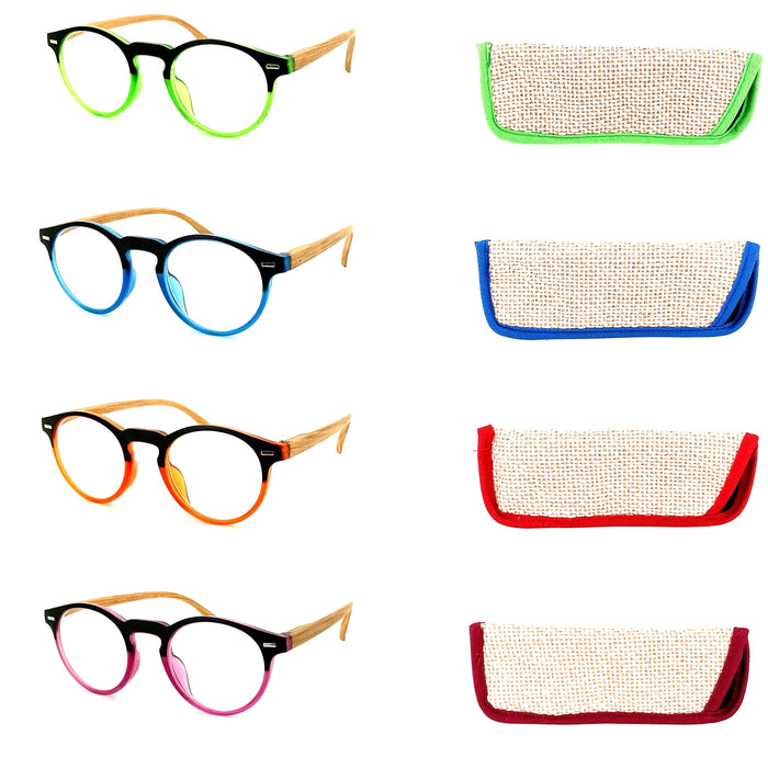 Eco-Earth Round Frame Two Tone Readers With Matching Case