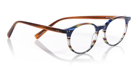 Eyebobs Case Closed Blue Striped With Brown Temples Eyebobs 