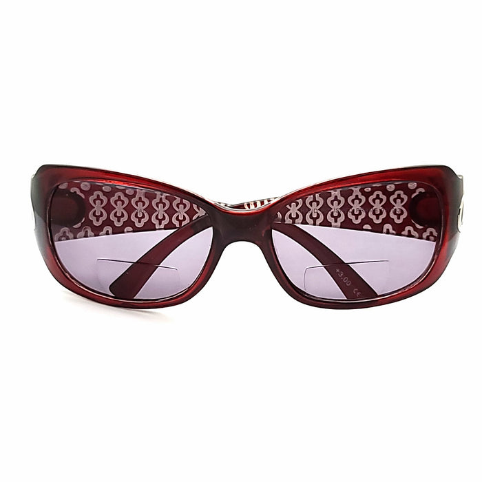 Fab NYS Butterfly Frame with Etched Temple Bifocal Reading Sunglasses Bifocal Reading Sunglasses 