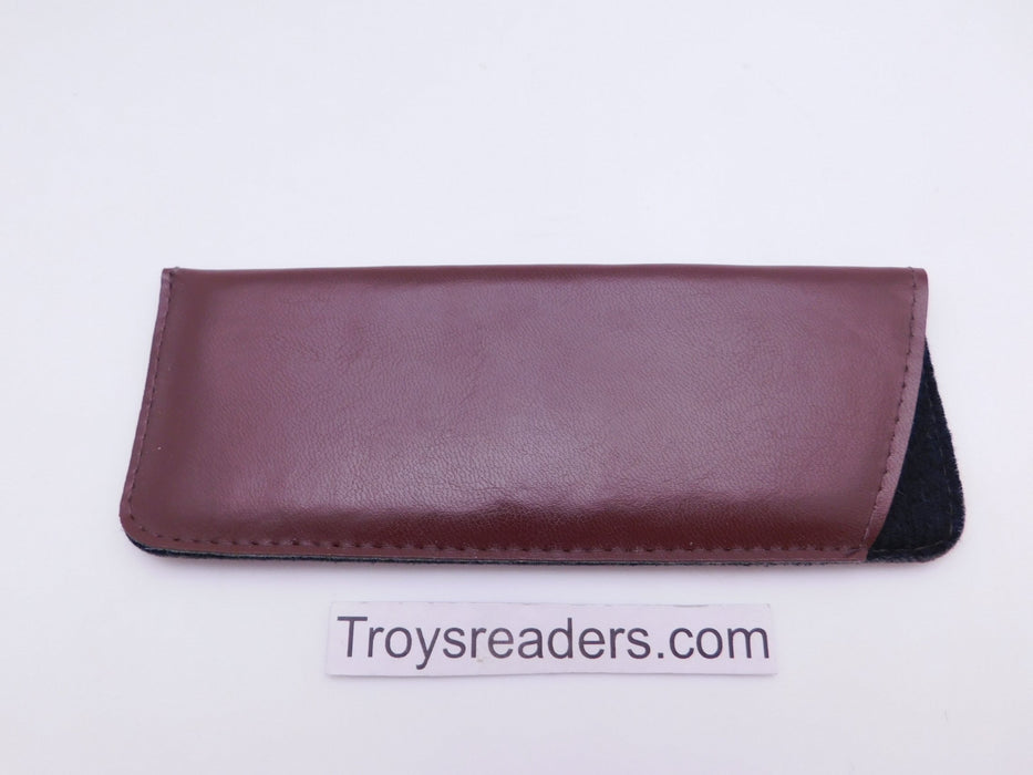 Faux Leather Glasses Sleeve Soft Case in Three Colors Cases Brown 