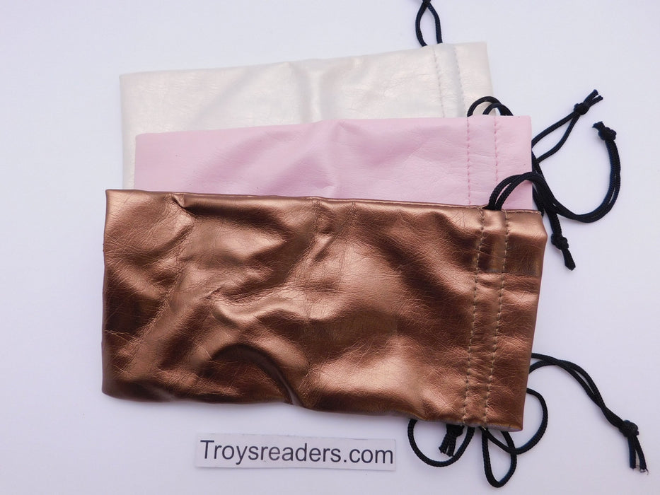 Faux Leather Pouch with String in Three Colors Cases 