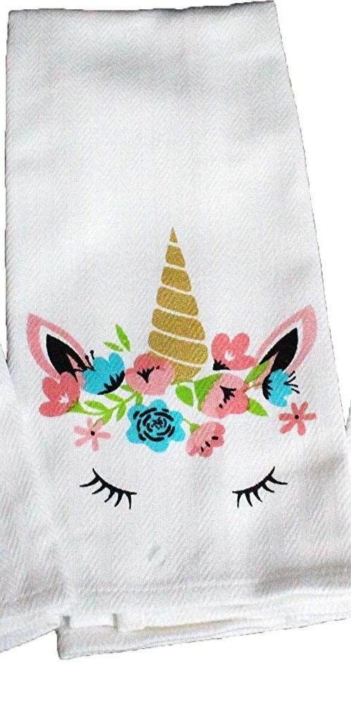 Flower Crown Unicorn Dish Towel Dish Towel 