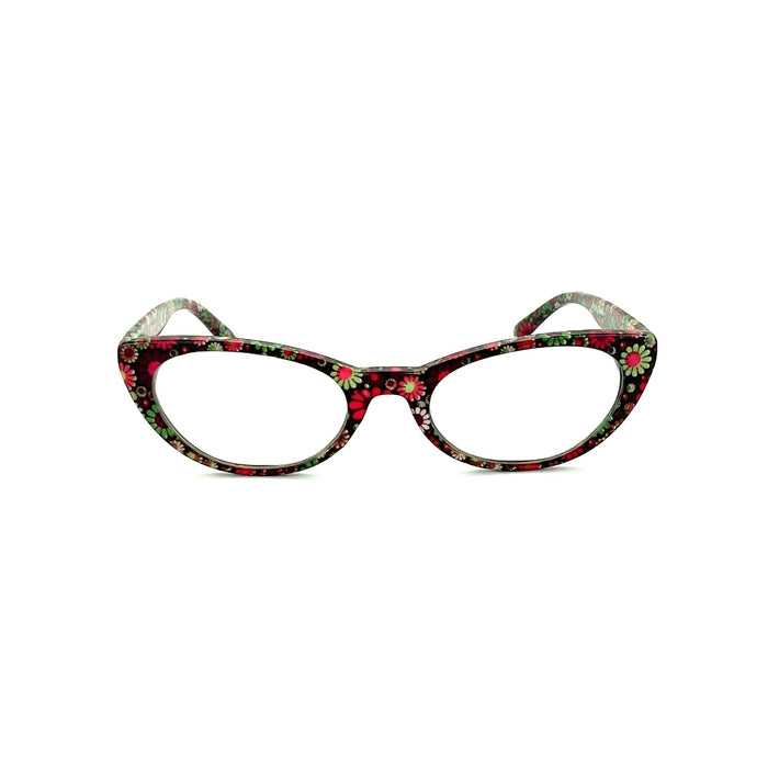 Flower Power Cateye Readers With Matching Case Reader with Display 