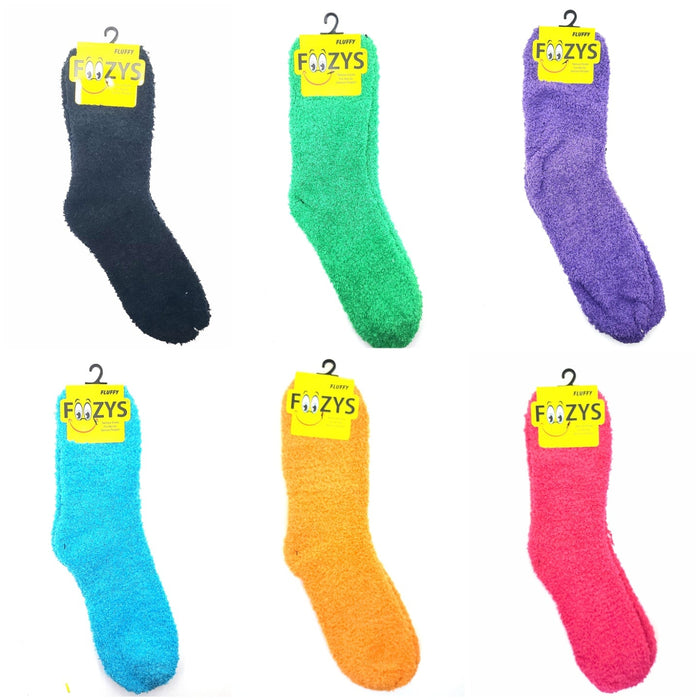 Foozys Crew Solid Colors Warm and Fuzzy Socks Unisex Socks 
